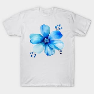 Little Blue Flower Watercolor T-Shirt